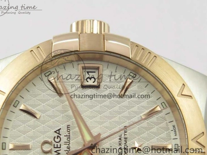 0312 Stylish Constellation 38mm SS RG VSF 1:1 Best Edition WhiteTextured Dial on SS RG Bracelet A8500 Super Clone 7921